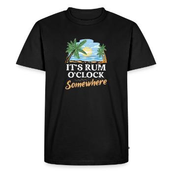 It's Rum O'Clock Somewhere Alcohol Drinking - Men's Premium Organic T-Shirt - black - Front - Nico (187cm)