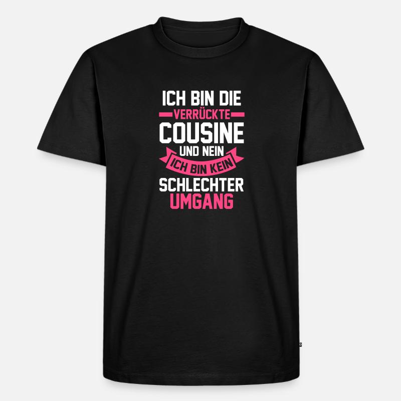 Cousinee - Männer Premium Bio T-Shirt - Schwarz