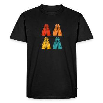 Diving Fins Retro Water Sports Snorkeling - Men's Premium Organic T-Shirt - black - Front - Nico (187cm)