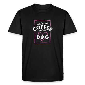 C’est drôle de dire que tout ce dont j’ai besoin, c’est de café et de chiens - T-shirt Premium bio Homme - noir - Devant - Nico (187cm)