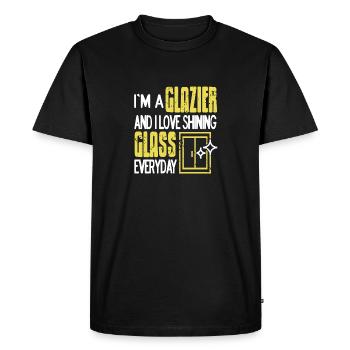 I'm A Glazier & I Love Shining Glass Everyday - Men's Premium Organic T-Shirt - black - Front - Nico (187cm)