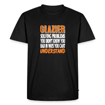 Glazier Solving Problems You Didn't Know You Have - Men's Premium Organic T-Shirt - black - Front - Nico (187cm)