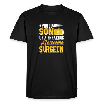 Fier fils d’un chirurgien génial drôle - T-shirt Premium bio Homme - noir - Devant - Nico (187cm)