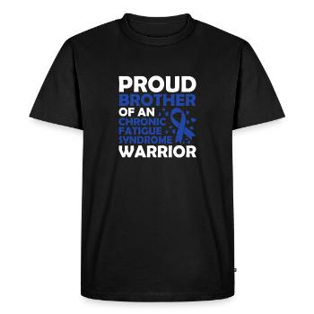 Proud brother of a warrior with chronic - Men's Premium Organic T-Shirt - black - Front - Nico (187cm)