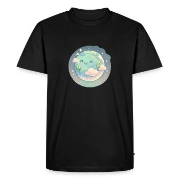 Terre Happy Lovers Space Science Planète - T-shirt Premium bio Homme - noir - Devant - Nico (187cm)