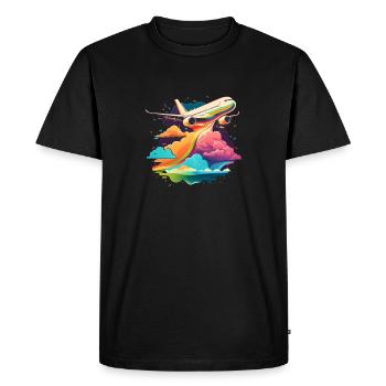Avion avion avion pilote avion - T-shirt Premium bio Homme - noir - Devant - Nico (187cm)