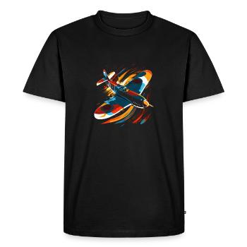Spitfire Pilote d’avion Aviateur Military Warbirds - T-shirt Premium bio Homme - noir - Devant - Nico (187cm)