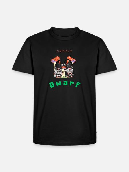 Groovy Dwarf, Skelton, Mushroom . - Men's Premium Organic T-Shirt - black