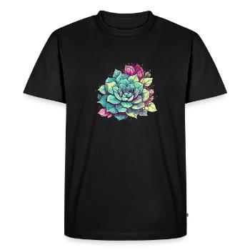 Fleur Cactus Désert Cactus Succulents Rétro - T-shirt Premium bio Homme - noir - Devant - Nico (187cm)
