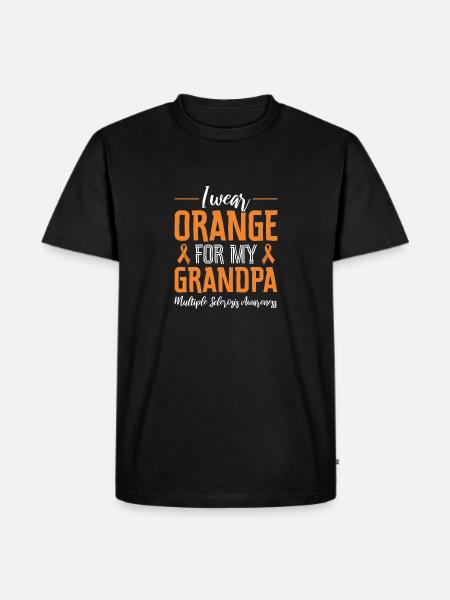 Jeg har orange på til min bedstefar multipler - Herre Premium økologisk T-shirt - sort