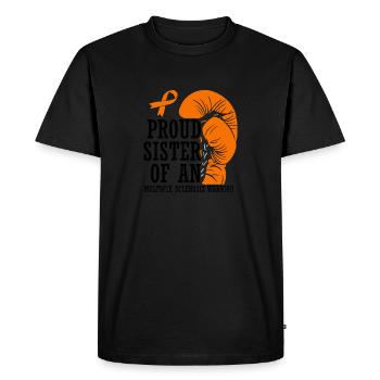 Fière soeur d’un - T-shirt Premium bio Homme - noir - Devant - Nico (187cm)