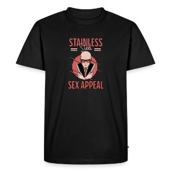 Funny Knife Collector Stainless Steel Sex Appeal - Men's Premium Organic T-Shirt - black - Front - Nico (187cm)