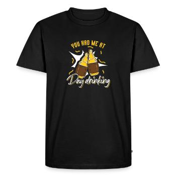 Ils m’ont eu à Day Drinking Retro Beach - T-shirt Premium bio Homme - noir - Devant - Nico (187cm)