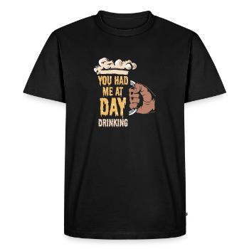 Ils m’ont eu à Day Drinking Retro Beach - T-shirt Premium bio Homme - noir - Devant - Nico (187cm)