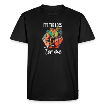 C’est The Locs For Me - Afro Hair Black American - T-shirt Premium bio Homme - noir - Devant - Nico (187cm)