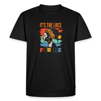C’est The Locs For Me - Afro Hair Black American - T-shirt Premium bio Homme - noir - Devant - Nico (187cm)