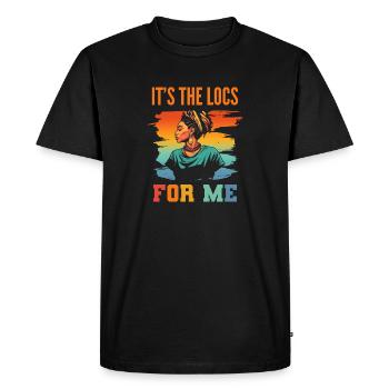 C’est The Locs For Me - Afro Hair Black American - T-shirt Premium bio Homme - noir - Devant - Nico (187cm)