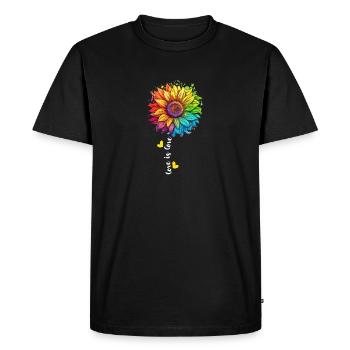Rainbow Sunflower LGBTQ Lover Pride Community Pun - T-shirt Premium bio Homme - noir - Devant - Nico (187cm)