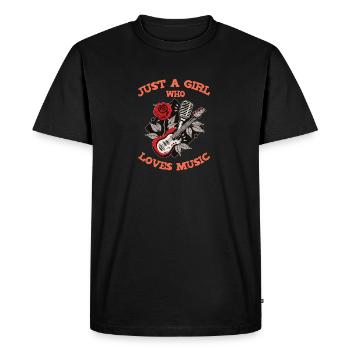 Juste une fille qui aime la musique - T-shirt Premium bio Homme - noir - Devant - Nico (187cm)