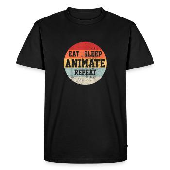 Animator Animation Retro Vintage Funny Gift - Men's Premium Organic T-Shirt - black - Front - Nico (187cm)