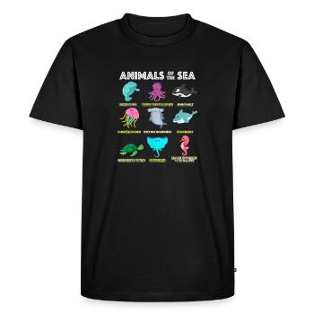 Animals Of The World Sea Creatures Funny Ocean - Men's Premium Organic T-Shirt - black - Front - Nico (187cm)