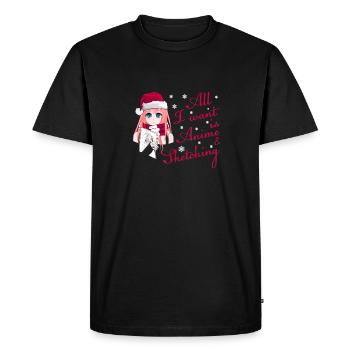 Anime & Sketching Christmas Anime - Men's Premium Organic T-Shirt - black - Front - Nico (187cm)