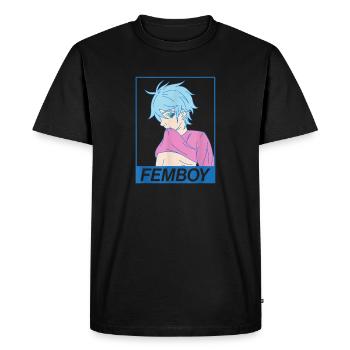 Anime Gay Boy Yaoi Design for a Femboy - Men's Premium Organic T-Shirt - black - Front - Nico (187cm)