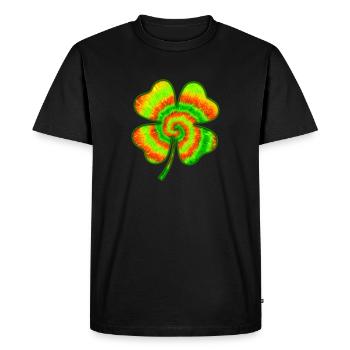 Irish Shamrock Tie Dye Happy St Patrick s Day - Men's Premium Organic T-Shirt - black - Front - Nico (187cm)