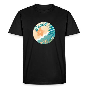 Beach please - Men's Premium Organic T-Shirt - black - Front - Nico (187cm)