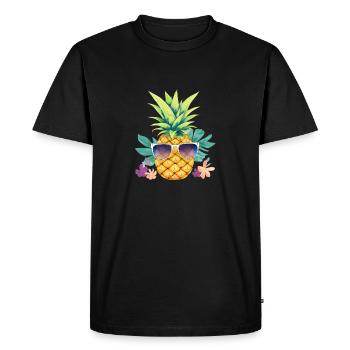 Pineapple Sunglasses Beach Hawaiian Holidays - T-shirt Premium bio Homme - noir - Devant - Nico (187cm)