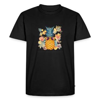 Pineapple Sunglasses Beach Hawaiian Holidays - T-shirt Premium bio Homme - noir - Devant - Nico (187cm)