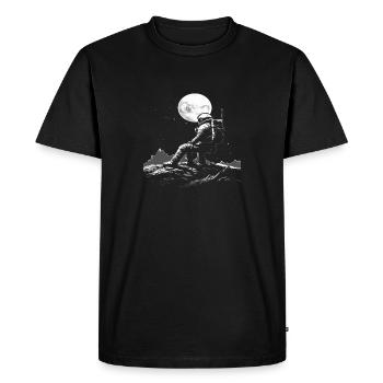 Astronaute assis sur la lune - T-shirt Premium bio Homme - noir - Devant - Nico (187cm)