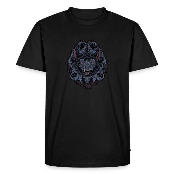 Bat with javanese ornament - Men's Premium Organic T-Shirt - black - Front - Nico (187cm)