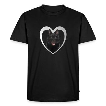 Dog Lovers - Dog Heart - Schipperke - Men's Premium Organic T-Shirt - black - Front - Nico (187cm)