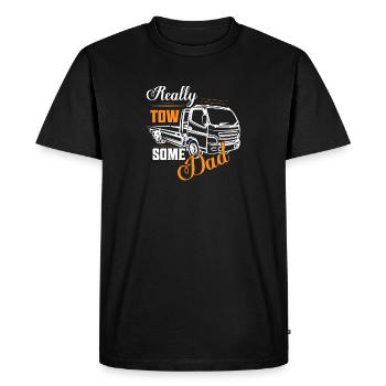 Vraiment remorqueur - Un peu de papa camionneur de dépanneuse - T-shirt Premium bio Homme - noir - Devant - Nico (187cm)