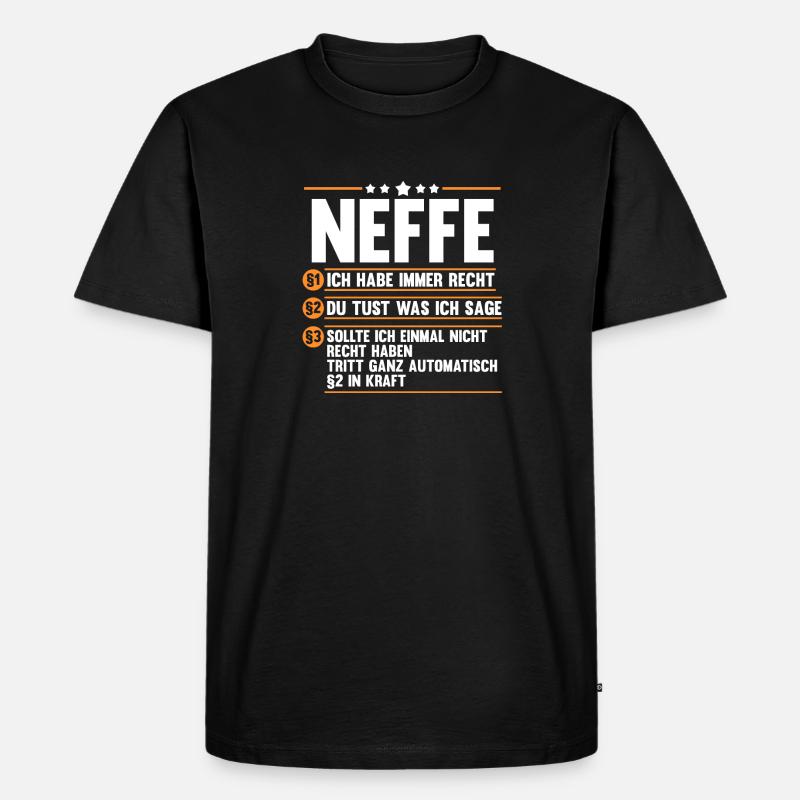 Neffe - Männer Premium Bio T-Shirt - Schwarz