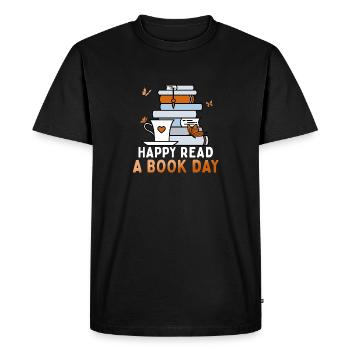 Happy Read A Book Day Introverti Book Club - T-shirt Premium bio Homme - noir - Devant - Nico (187cm)