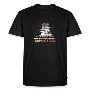 Funny Reading Quotes Bookworm Good Guys - Men's Premium Organic T-Shirt - black - Front - Nico (187cm)