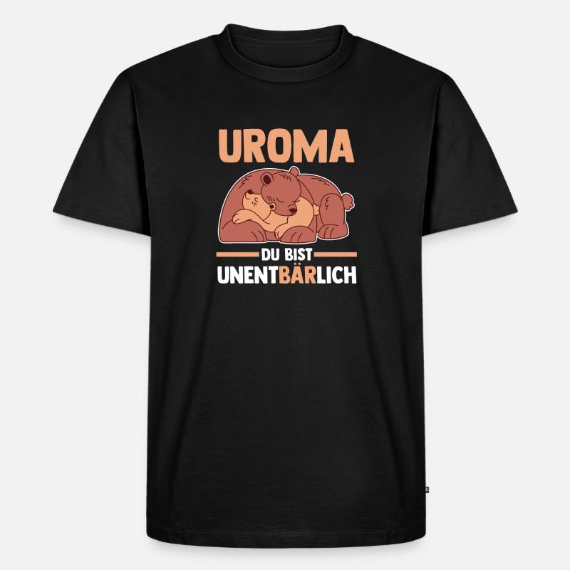Urgroßmutter Bären Uroma - Männer Premium Bio T-Shirt - Schwarz