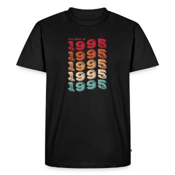Vintage 1995 Gifts Legend for 28 Year Old - 28th - Men's Premium Organic T-Shirt - black - Front - Nico (187cm)