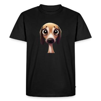 Pose gracieuse de lévrier - T-shirt Premium bio Homme - noir - Devant - Nico (187cm)