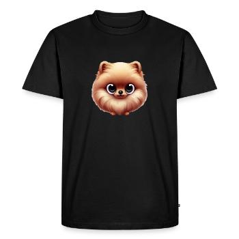Portrait moelleux de Poméranie - T-shirt Premium bio Homme - noir - Devant - Nico (187cm)