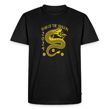 Nouvel An lunaire du Dragon 2024 - T-shirt Premium bio Homme - noir - Devant - Nico (187cm)