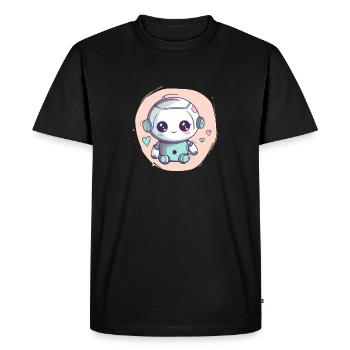 Girl Baby Robot Cute Aesthetic Future Engineer - Men's Premium Organic T-Shirt - black - Front - Nico (187cm)