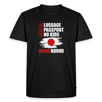 Passeport bagage Pas d’enfants Voyage de vacances à destination du Japon - T-shirt Premium bio Homme - noir - Devant - Nico (187cm)