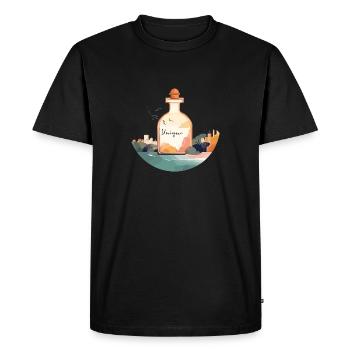 Flacon de parfum « Unique » dans un paysage magnifique - T-shirt Premium bio Homme - noir - Devant - Nico (187cm)