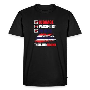 Luggage Passport No Kids Thailand Bound - Men's Premium Organic T-Shirt - black - Front - Nico (187cm)