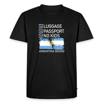 Luggage Passport No Kids Argentina Bound - Men's Premium Organic T-Shirt - black - Front - Nico (187cm)