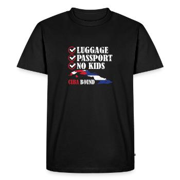Luggage Passport No Kids Cuba Bound Vacation Trip - Men's Premium Organic T-Shirt - black - Front - Nico (187cm)