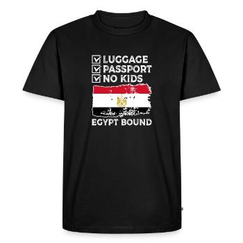 Luggage Passport No Kids Egypt Bound Holiday Trip - Men's Premium Organic T-Shirt - black - Front - Nico (187cm)
